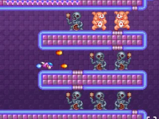 
											The skeletons are difficult, the pigs are easy