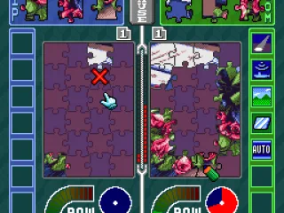 
											The player has to solve the jigsaw puzzle faster than their opponent