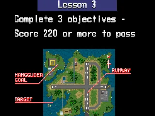 
											Before every lesson you get to see the lesson-map with the targets for the missions the lesson consists of