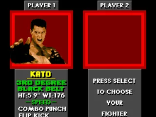 
											Kato is the chosen fighter!