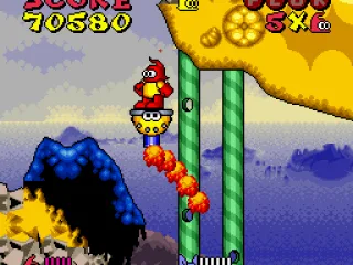 
											Using a destroyed cannon as flying platform
