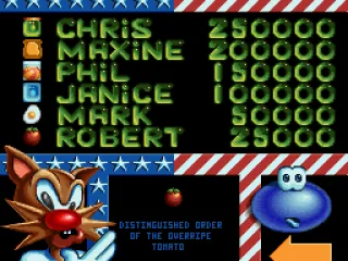 
											Highscore table