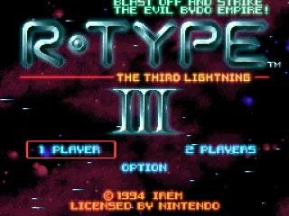 
											Title Screen (Blast off and strike the evil Bydo Empire!)