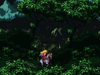 
											Riding through the forest...