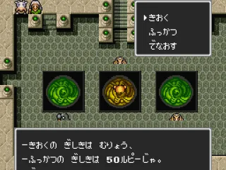 
											Those weird things are called Tao. The yellow ones will save your game, the green ones will heal you