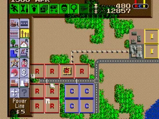 
											The beginnings of a city, the colored squares represent vacant lots.