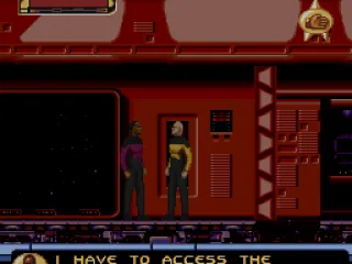 
											Aboard the U.S.S. Saratoga during the Wolf 359 battle