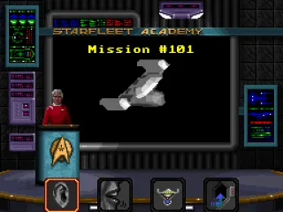 
											The classroom screen; where mission briefings & debriefings take place along with Q&A from the class