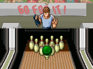 
											The ball hitting the pins.
