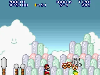 
											Three Goombas are defeated with one Koopa Shell. It's strike!