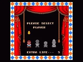 
											Player select - you could actually play with four different figures, which really played different.