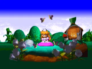 
											The short intro shows the usual Mario story: princess is kidnapped by Bowser, etc., etc.