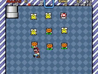 
											Getting 100 stars brings up a minigame.  3 in a row earns a 1UP