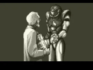 
											A scientist thanks Samus for bringing him a baby Metroid