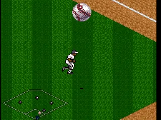 
											The ball was hit high in the air