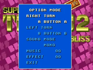 
											Options screen