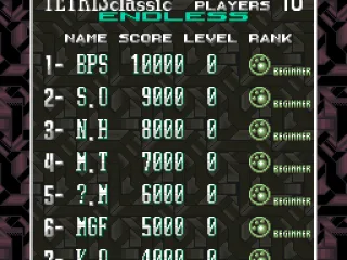 
											High score list