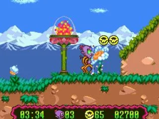 
											The bee's projectiles curve