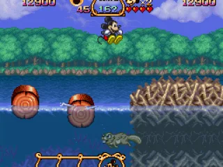
											Jumping over slippery tree trunks.