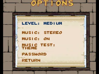 
											Options menu.