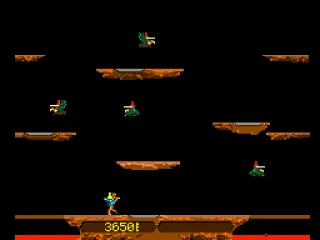 
											In Joust, you must jump in the enemies and catch the eggs freed for them.