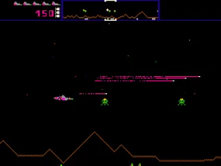 
											The first game is Defender, a shooter game in space.